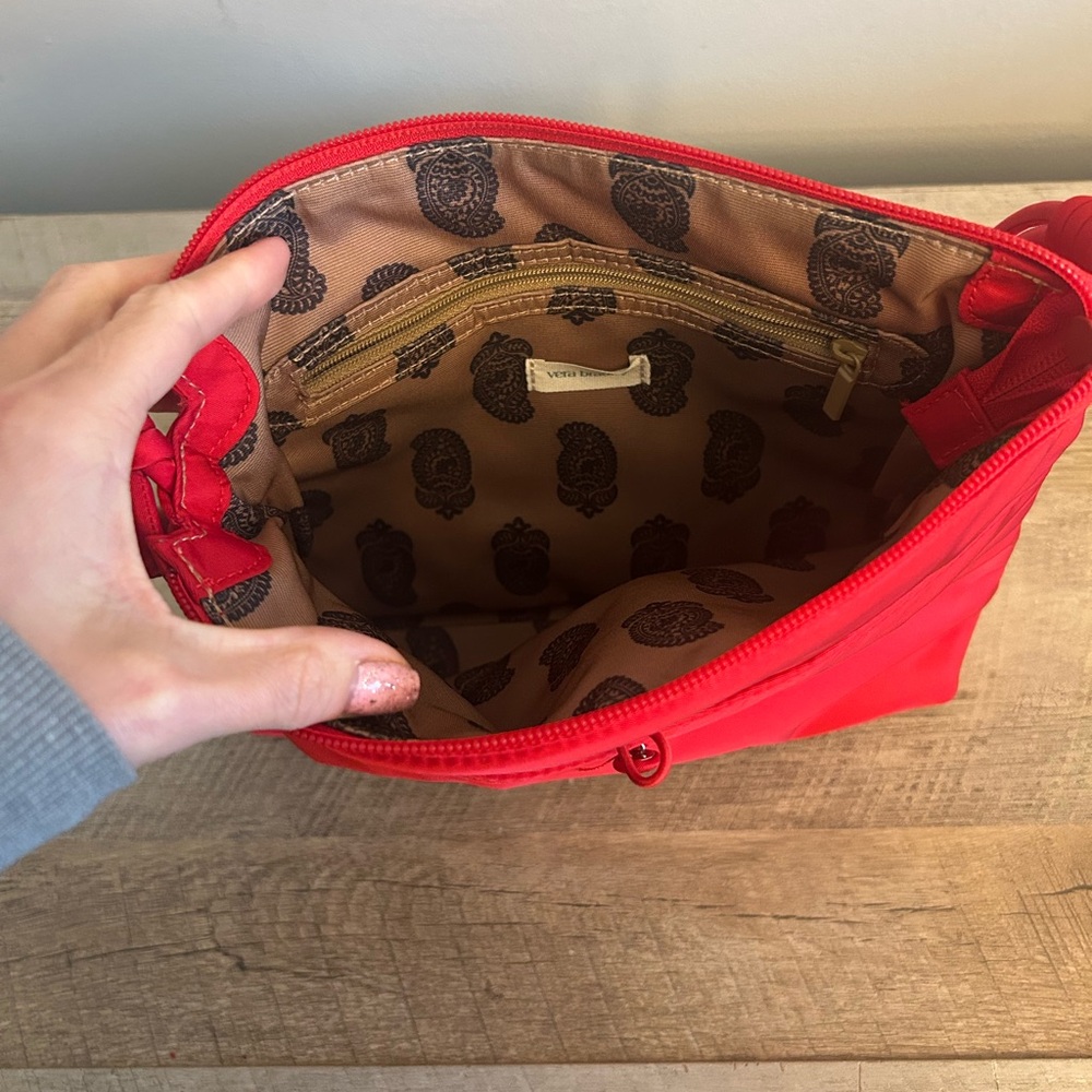 Vera Bradley Shoulder Bag Crimson Red Purse Bag Y2K Adjustable Strap - Picture 6 of 13